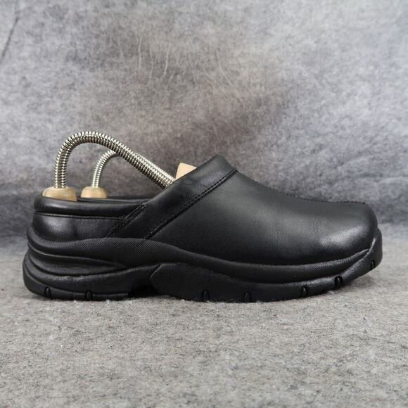 Pothia Shoes Womens 37 Clog Slip On Comfort Walking Work Leather Black Classic - Picture 14 of 14